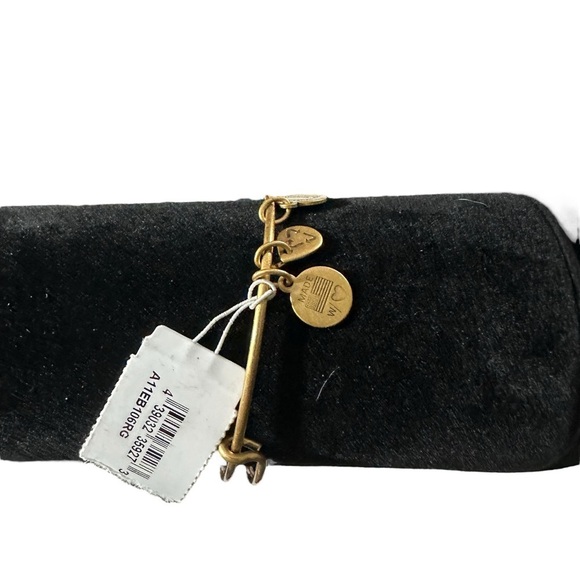 Signed Alex & Ani Gold Tone 4 Charms Buddha Adjustable Bangle Bracelet 7” NWT - Picture 4 of 14